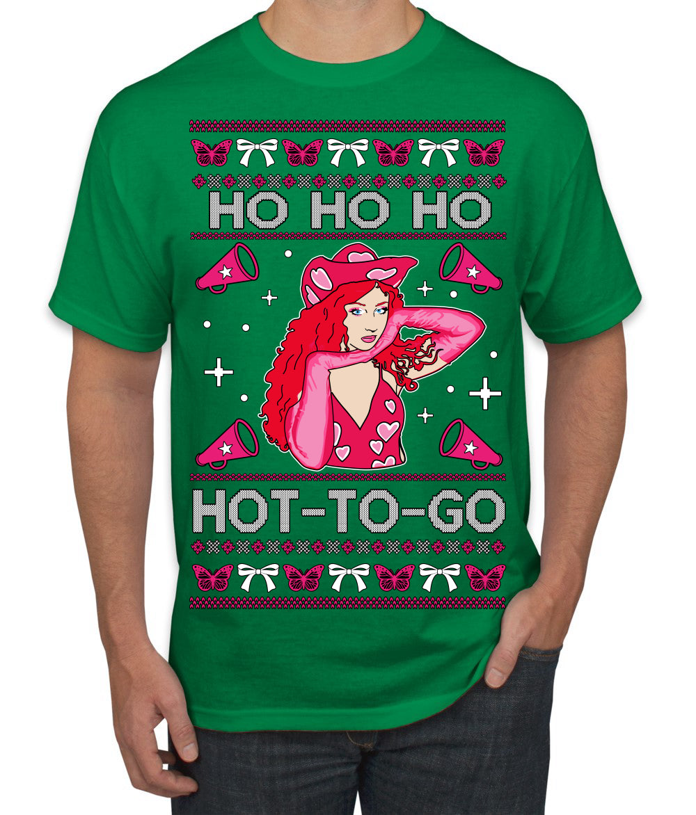 Ho Ho Ho Hot to Go, Viral Midwest Princess Song Dance Pop Star Concert Tour Merch Ugly Christmas Sweater Men's T-Shirt