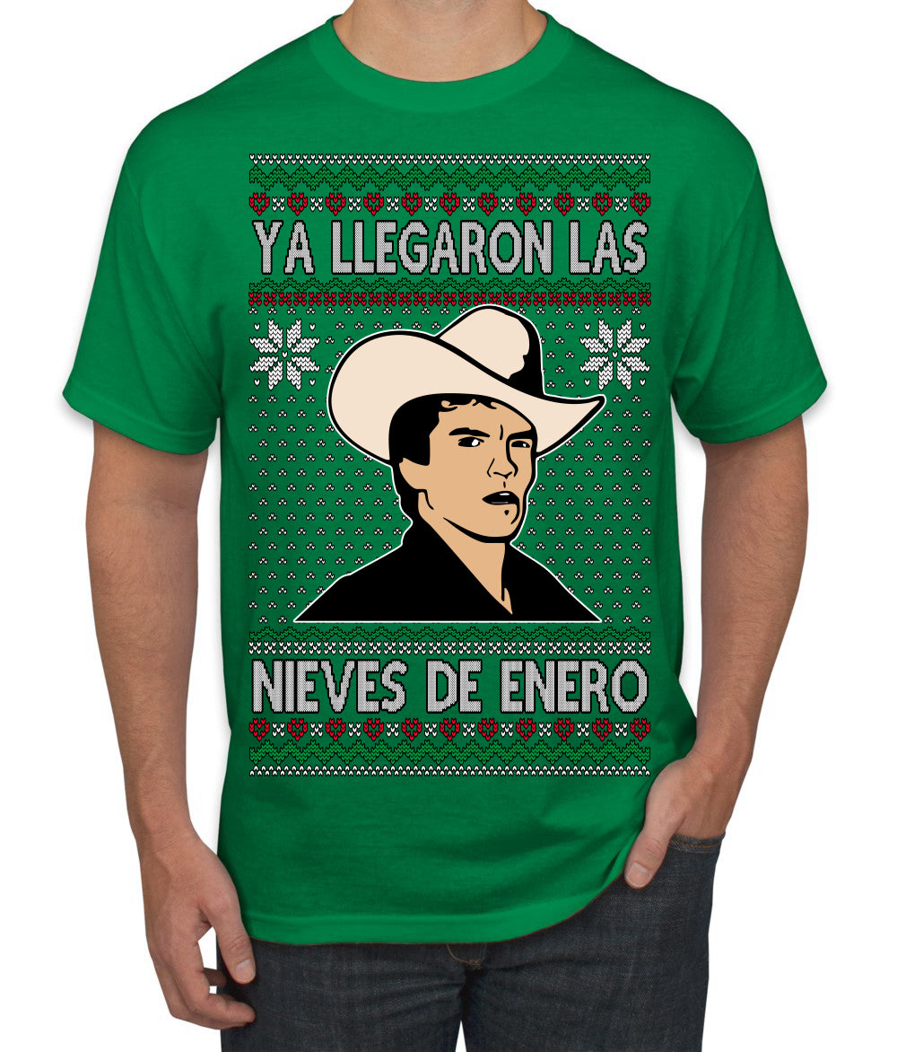 Ya Llegaron Las Nieves De Enero Chalino January Snow Ugly Christmas Sweater Men's T-Shirt