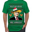 Feliz Navidad Mi Amigos Funny President Ugly Christmas Sweater Men's T-Shirt