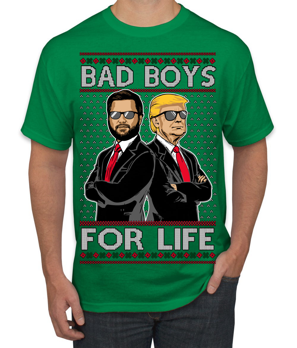Bad Boys for Life Donald Trump JD Vance Funny 90s Movie Ugly Christmas Sweater Men's T-Shirt