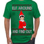 Elf Around and Find Out Funny Gift Toy on a Shelf, Classic Viral Winter Holidays Xmas Meme Ugly Christmas Sweater Men's T-Shirt