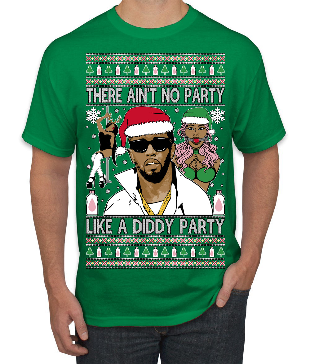 There Ain't No Party Like a Diddy Party Viral Music Meme Ugly Christmas Sweater Men's T-Shirt