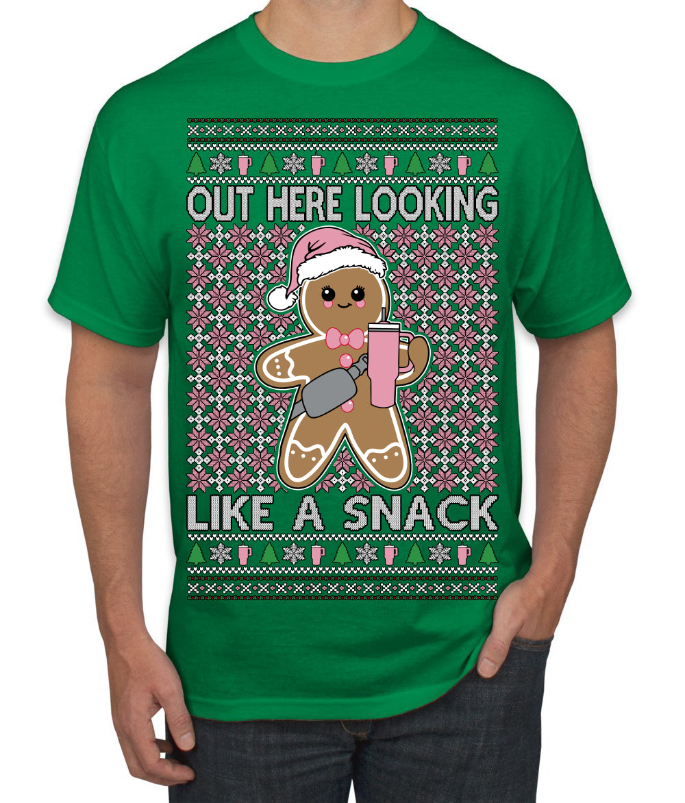 Out Here Looking Like a Snack Cute Xmas Cookie Ugly Christmas Sweater Men's T-Shirt