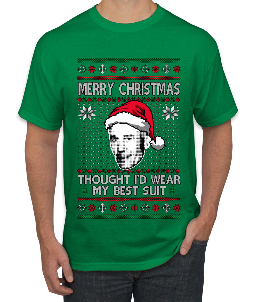 Thought I'd Wear My Best Suit Ed Gein, Ugly Christmas Sweater Men's T-Shirt