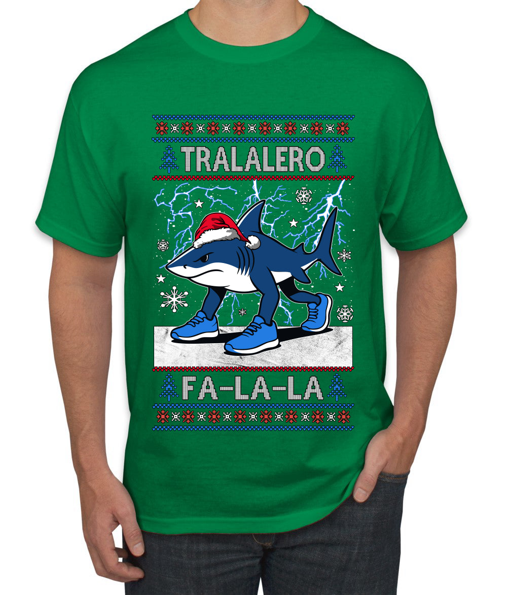 Tralalero Fa La La Brainrot, Ugly Christmas Sweater Men's T-Shirt