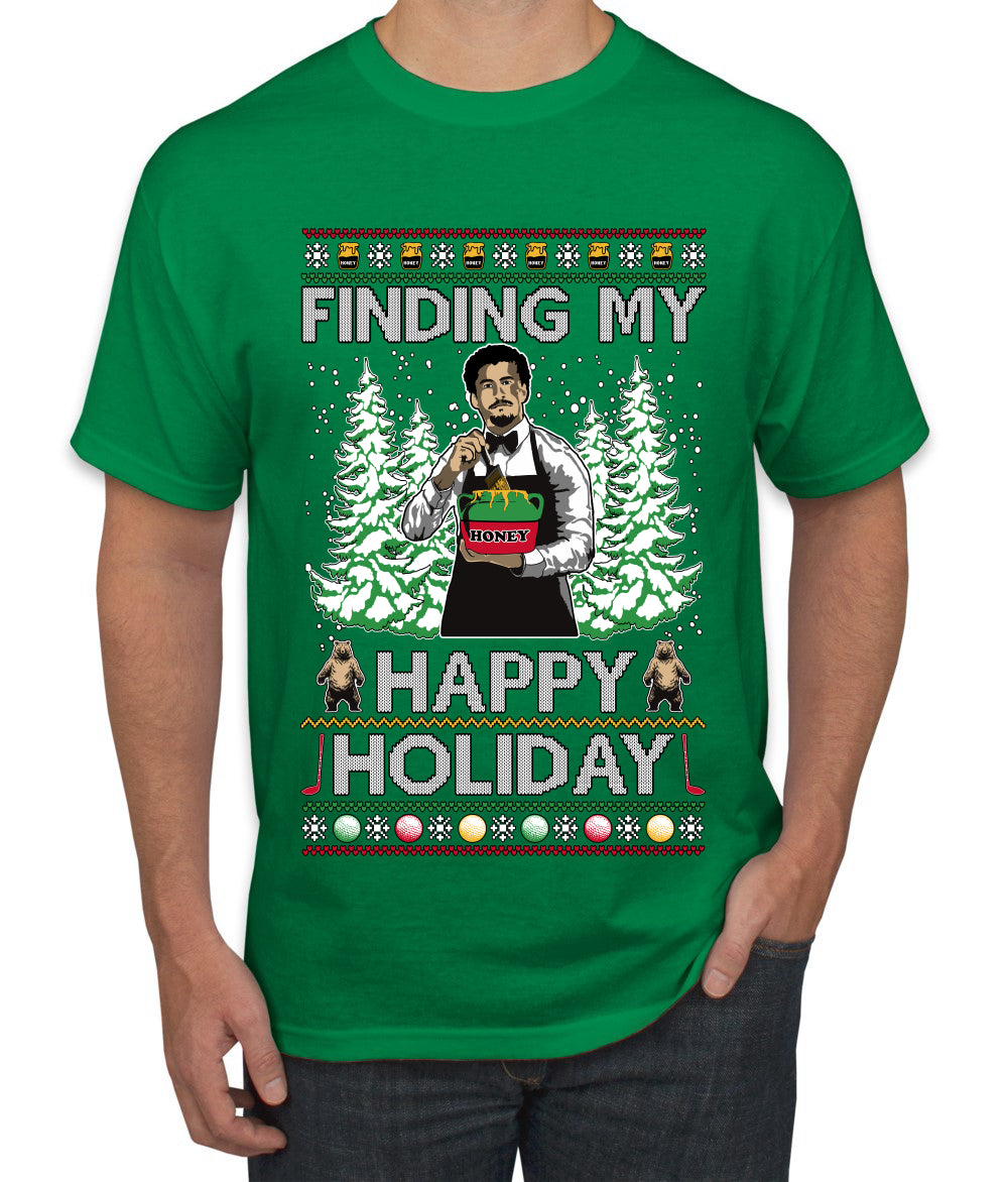 Finding My Happy Holiday, Ugly Christmas Sweater Men's T-Shirt