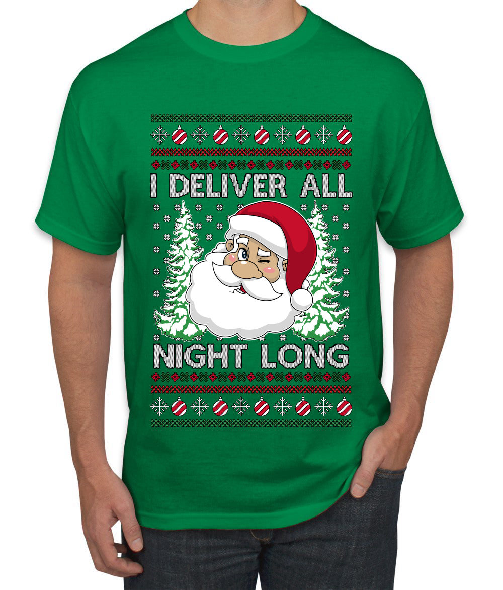 I Deliver All Night Long, Ugly Christmas Sweater Unisex Men's T-Shirt