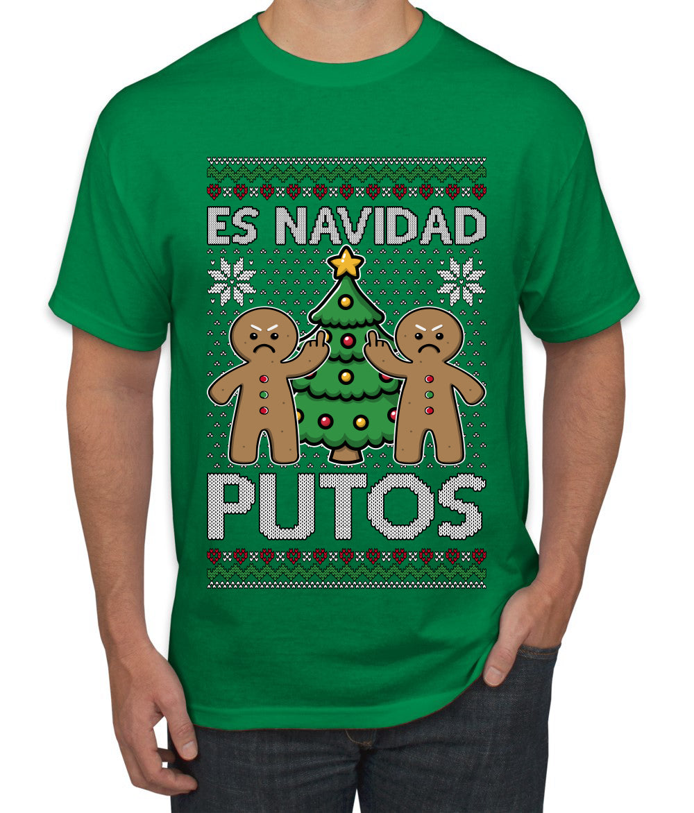 Es Navidad Putos, Ugly Christmas Sweater Unisex Men's T-Shirt