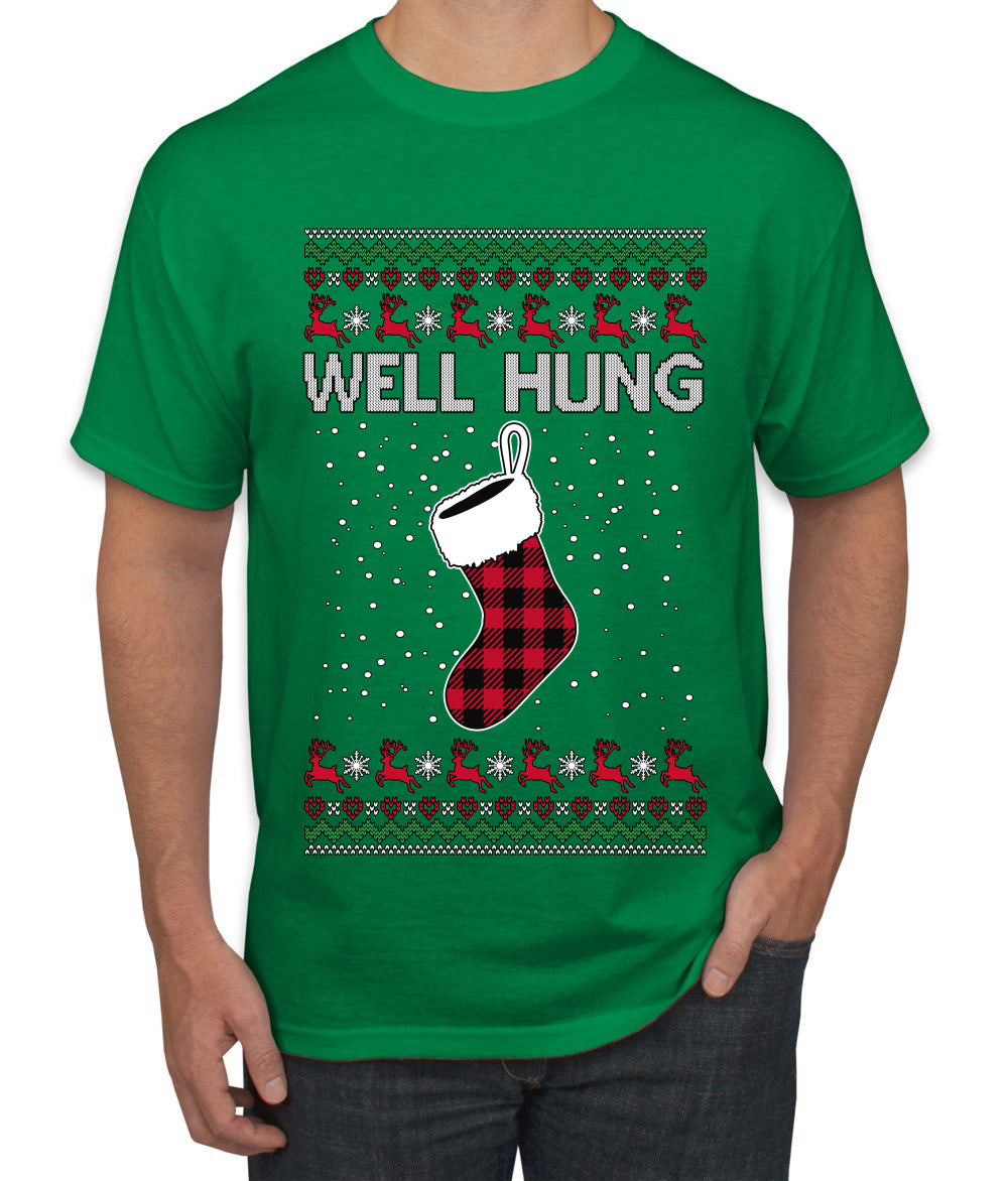 Well Hung, Ugly Christmas Sweater Unisex Men's T-Shirt