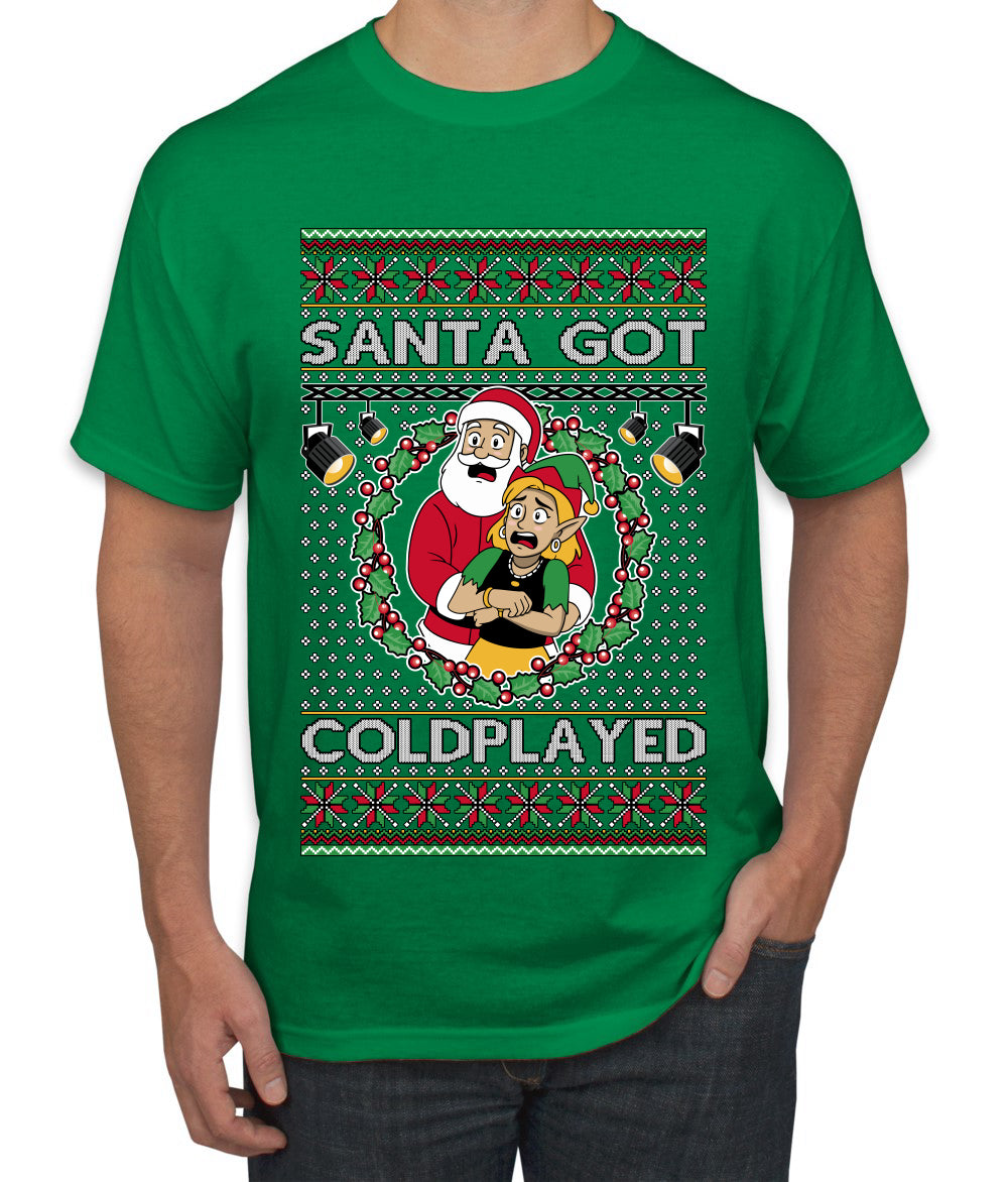 Santa Got Coldplayed, Ugly Christmas Sweater Unisex Men's T-Shirt