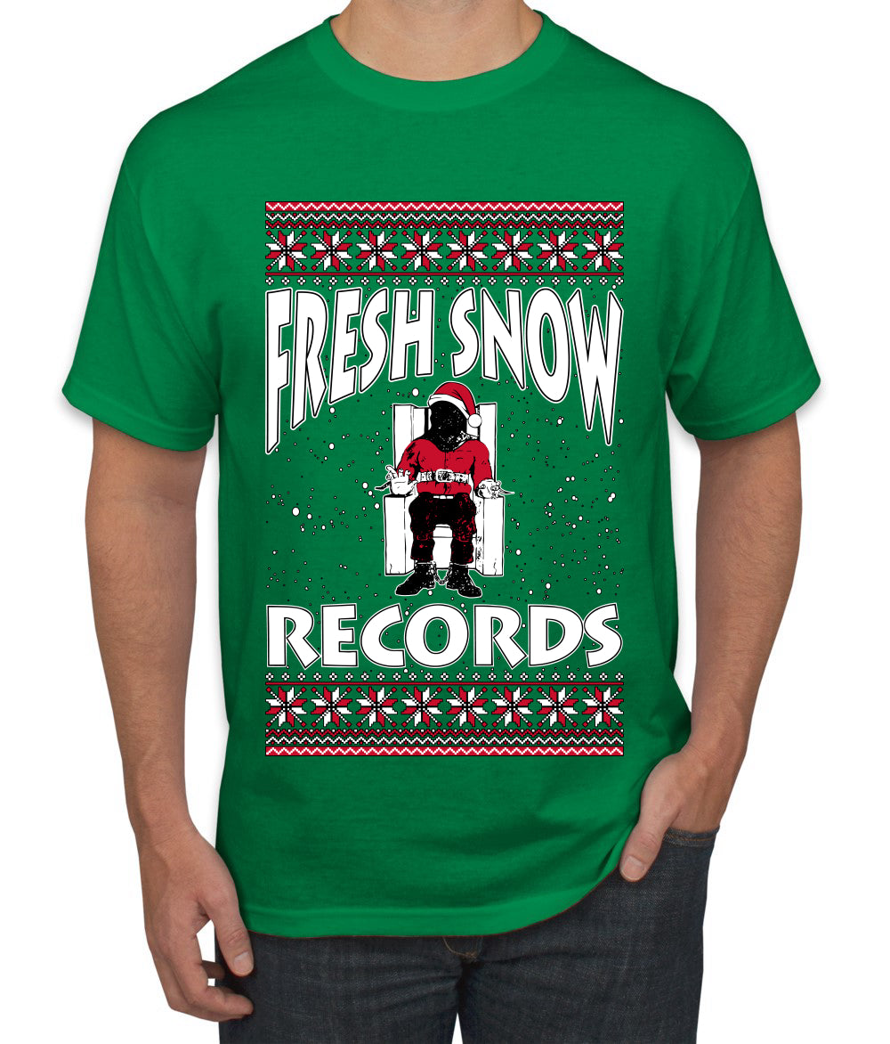 Fresh Snow Records Hip Hop Parody, Ugly Christmas Sweater Unisex Men's T-Shirt
