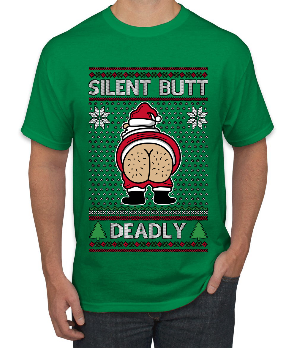 Silent Butt Deadly Farting Santa, Ugly Christmas Sweater Unisex Men's T-Shirt