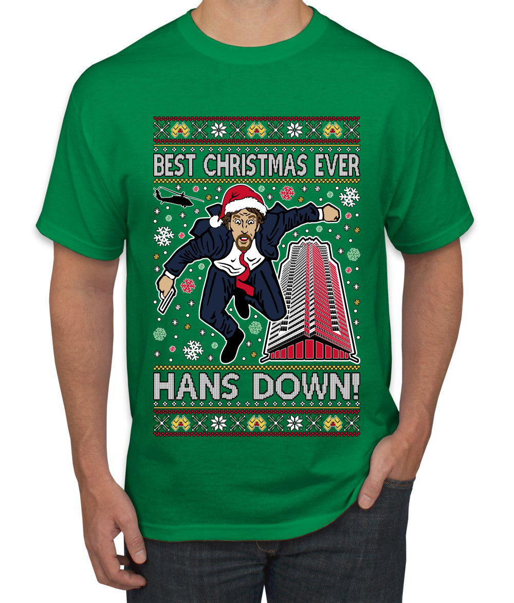 Die Hard Best Christmas Ever Hans Down Nakatomi, Ugly Christmas Sweater Unisex Men's T-Shirt