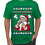 Seazyns Greeting Santa Packing Lip Pouch, Ugly Christmas Sweater Unisex Men's T-Shirt