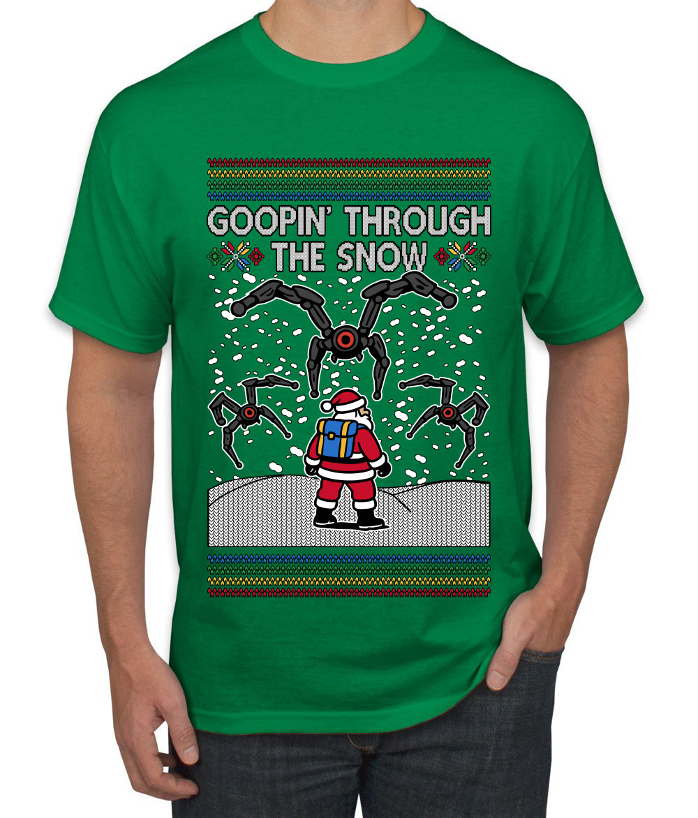 Goopin' Through The Snow Gamer Santa, Ugly Christmas Sweater Unisex Men's T-Shirt