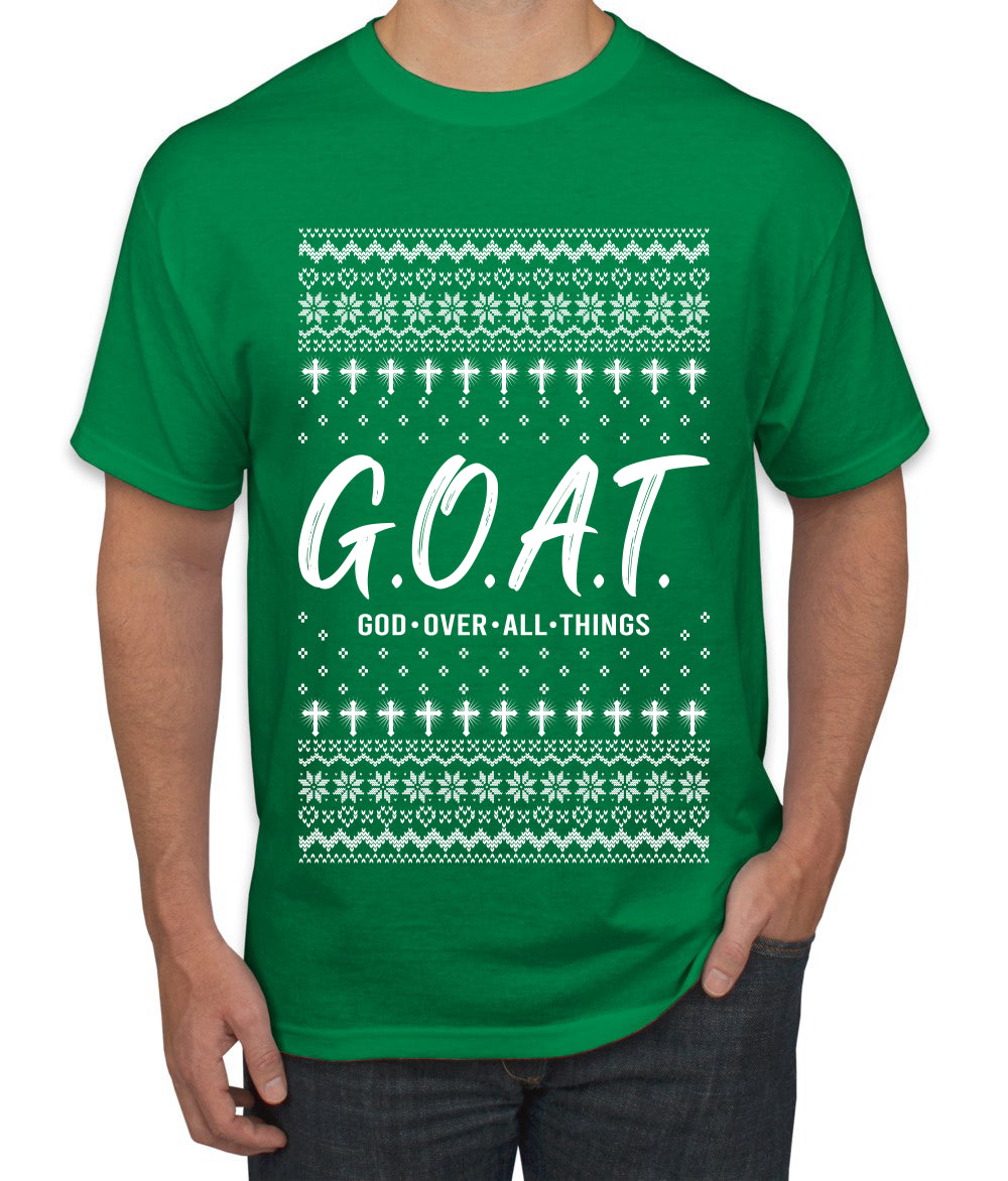 G.O.A.T. God Over All Things, Ugly Christmas Sweater Unisex Men's T-Shirt