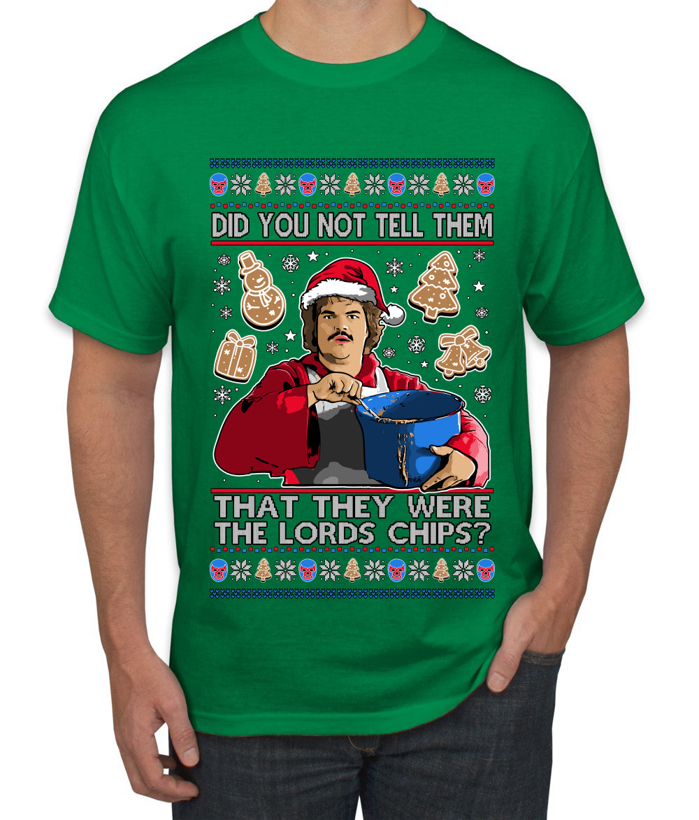 Did You Not Tell Them They Were The Lords Chips, Luchadores Christmas Cookies Design, Ugly Christmas Sweater Unisex Men's T-Shirt