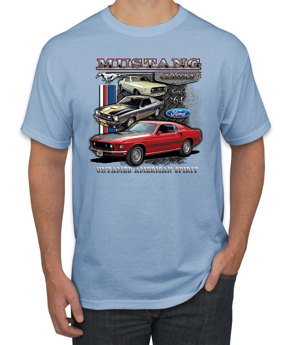 Ford Mustang Classics Untamed American Spirit Cars and Trucks Men's T-Shirt