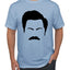 Parks and Rec Fans Ron Swanson Mustache Face Silhouette Pop Culture Men's T-Shirt