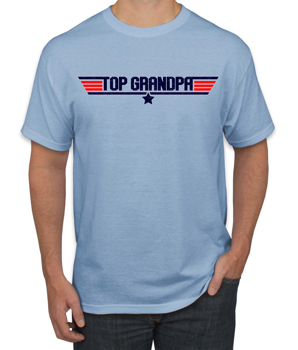Top Grandpa Flight School Vintage 80s Aviation Humor Men's T-Shirt