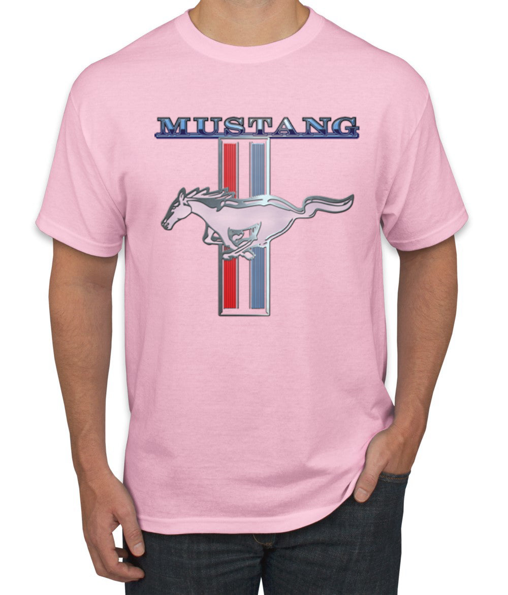 Ford Mustang Classic Pony USA Logo Emblem Cars and Trucks Front and Back Cars and Trucks Men's T-Shirt