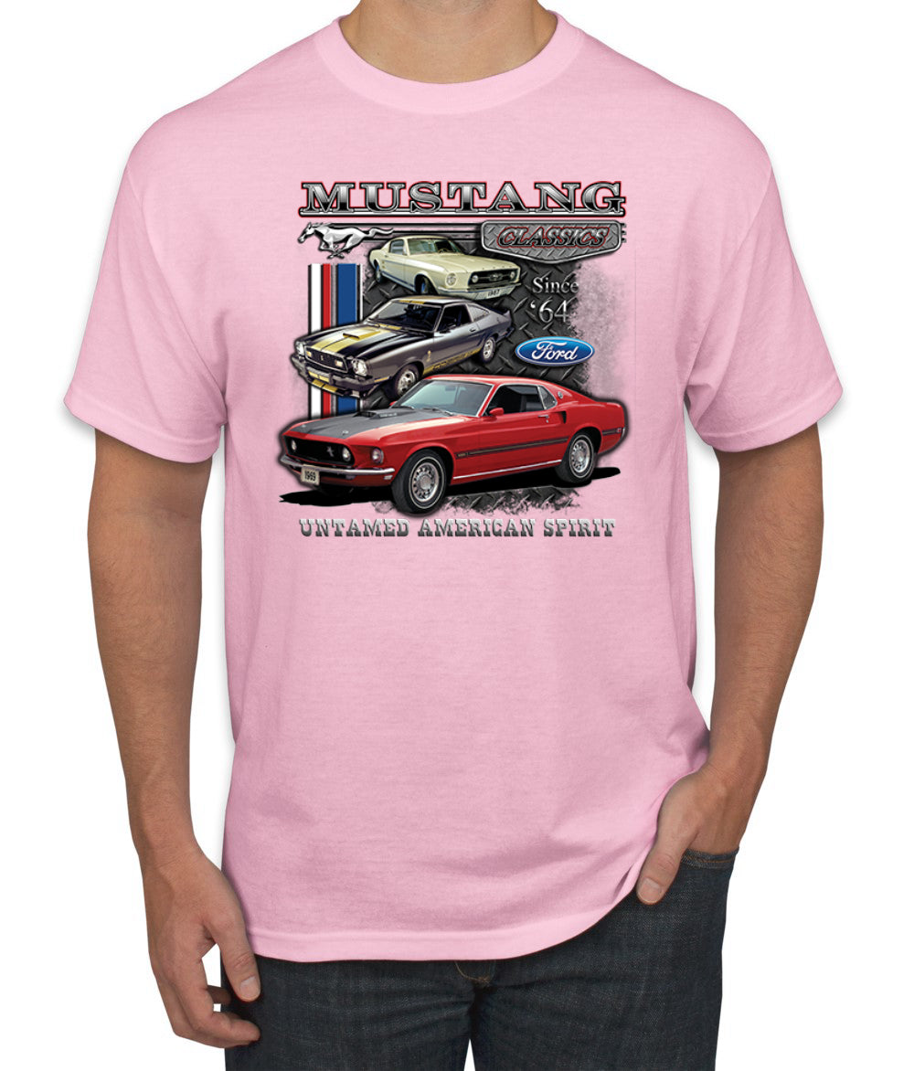 Ford Mustang Classics Untamed American Spirit Cars and Trucks Men's T-Shirt