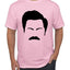 Parks and Rec Fans Ron Swanson Mustache Face Silhouette Pop Culture Men's T-Shirt