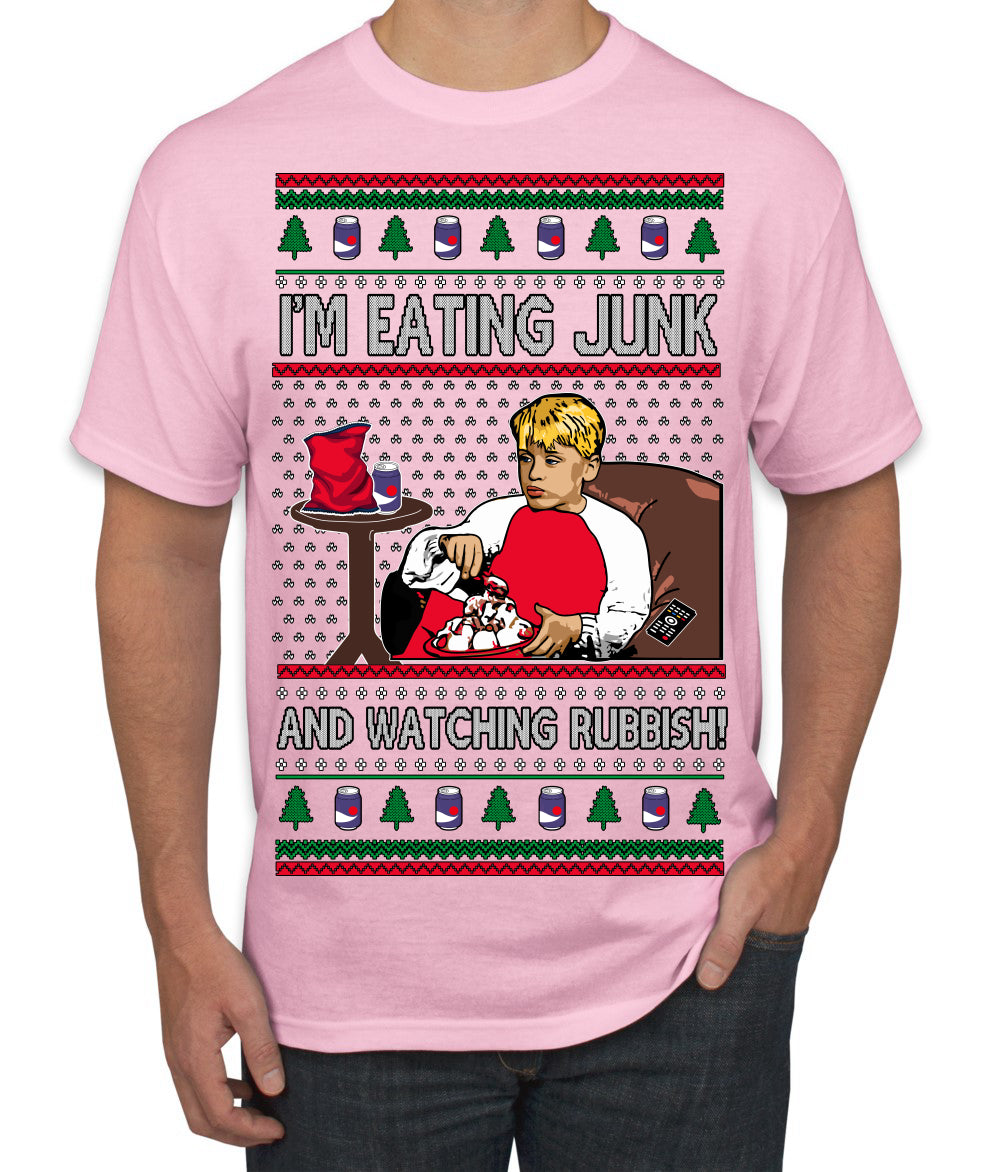 I'm Eating Junk and Watching Rubbish 90s Movie Ice Cream Ugly Christmas Sweater Men's T-Shirt