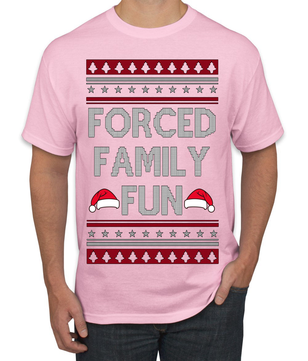 Forced Family Fun, Xmas Holiday Funny Ugly Christmas Sweater Men's T-Shirt