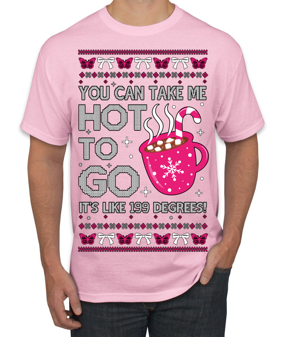 You Can Take Me Hot to Go, Hot Cocoa Viral Song Pop Music Ugly Christmas Sweater Men's T-Shirt