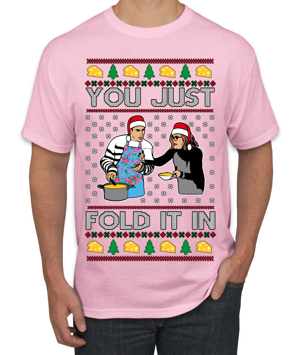 You Just Fold It In Funny Enchilada Moira David TV Sitcom Ugly Christmas Sweater Men's T-Shirt