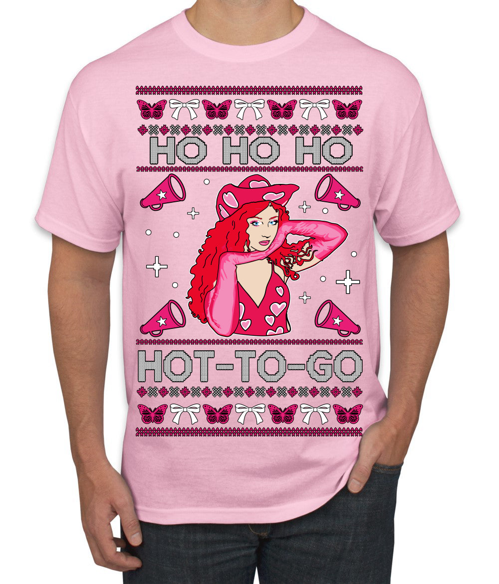 Ho Ho Ho Hot to Go, Viral Midwest Princess Song Dance Pop Star Concert Tour Merch Ugly Christmas Sweater Men's T-Shirt