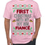 First Christmas With My Hot New Fiance Classic Newlywed Ugly Christmas Sweater Men's T-Shirt