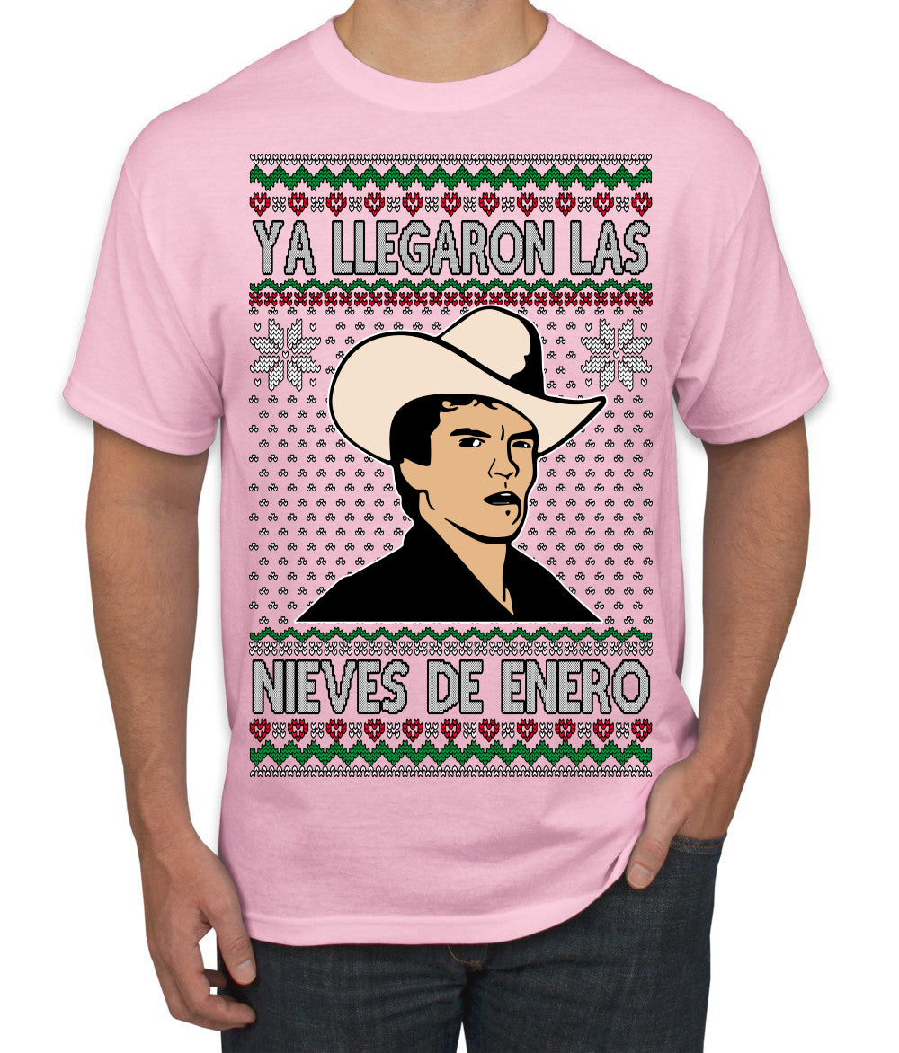 Ya Llegaron Las Nieves De Enero Chalino January Snow Ugly Christmas Sweater Men's T-Shirt