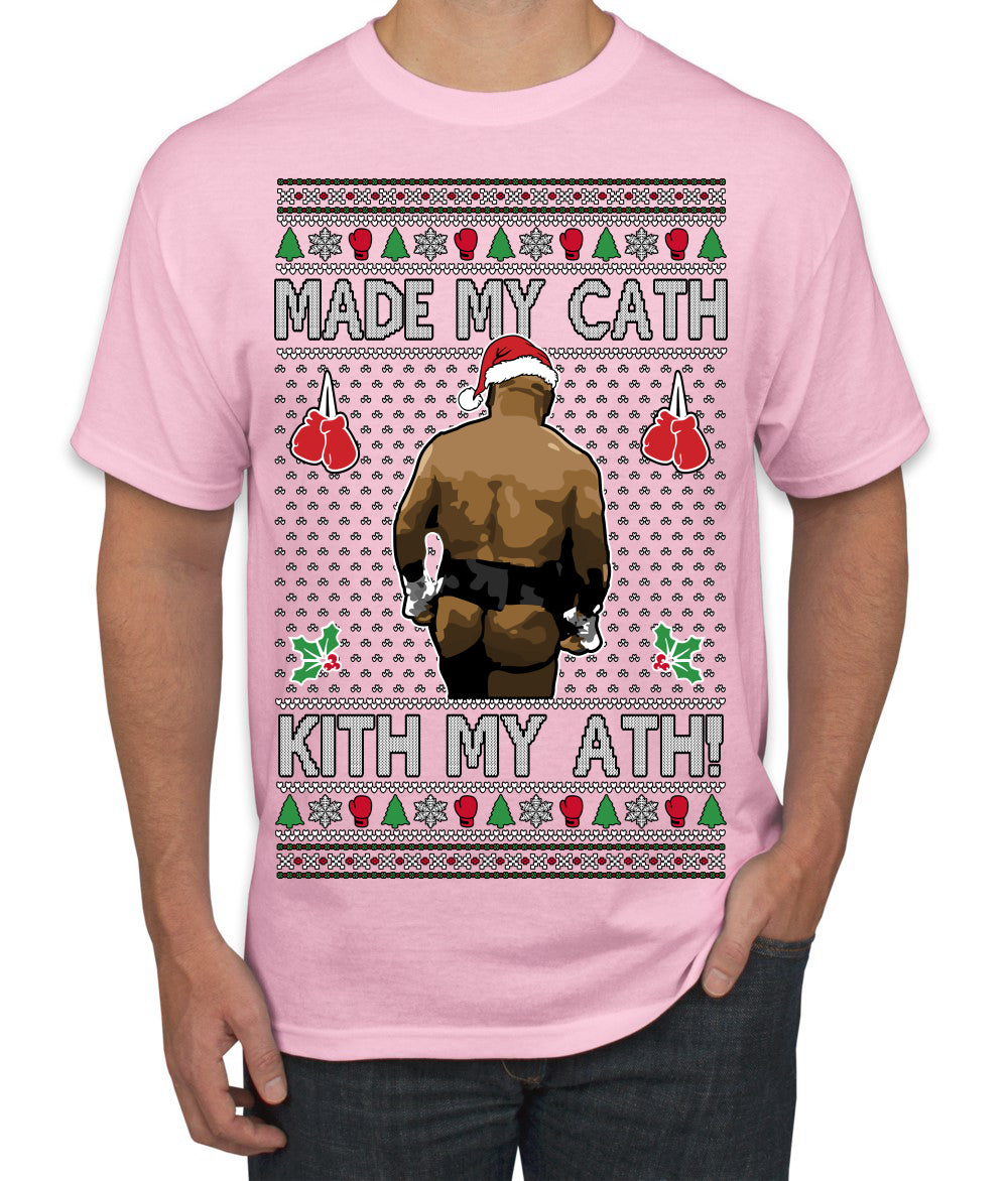 Made My Cath Kith My Ath, Funny Cash Money Viral Kiss My Ass Boxing Fight Meme, Men Women Ugly Christmas Sweater Men's T-Shirt