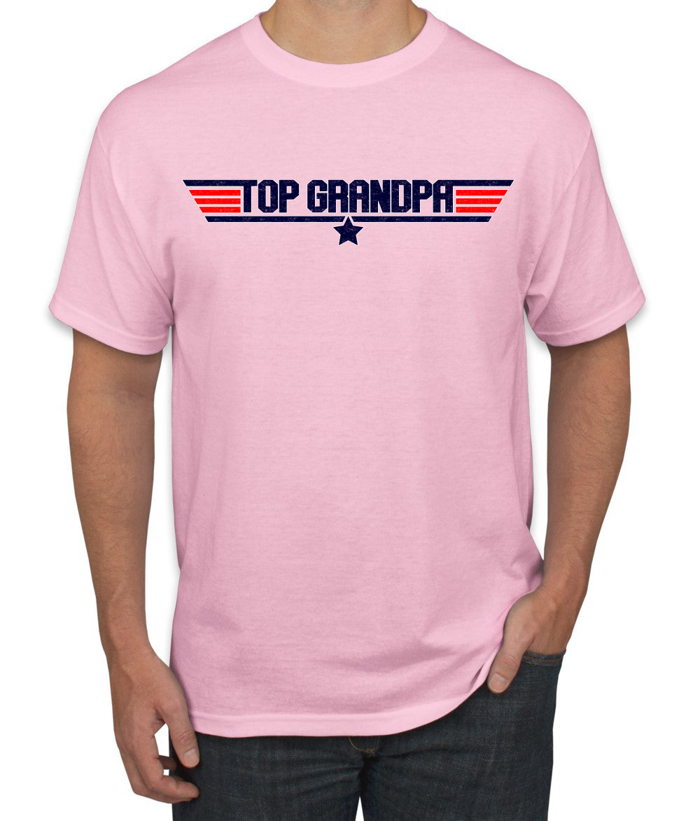 Top Grandpa Flight School Vintage 80s Aviation Humor Men's T-Shirt