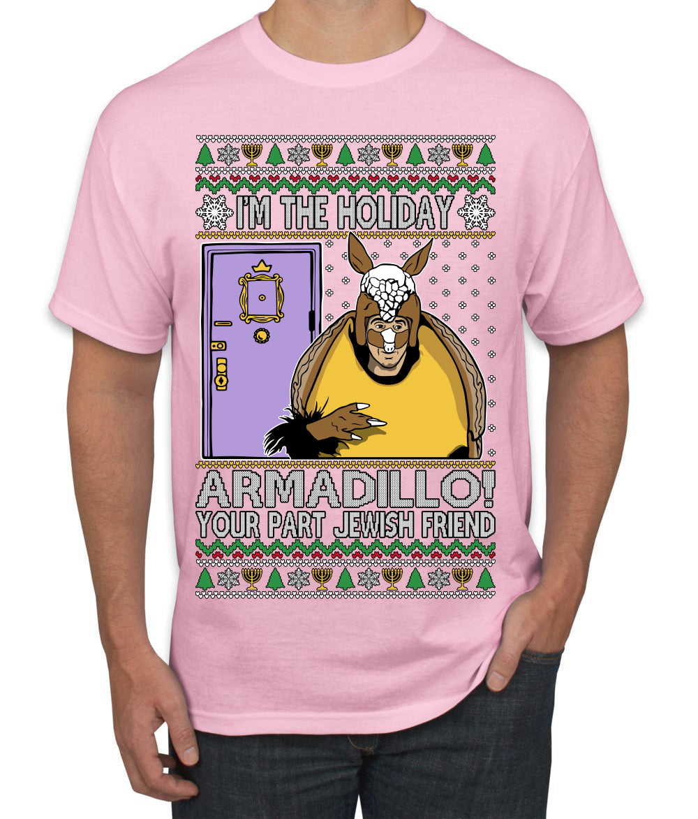 Holiday Armadillo Part Jewish TV Show Ugly Christmas Sweater Men's T-Shirt