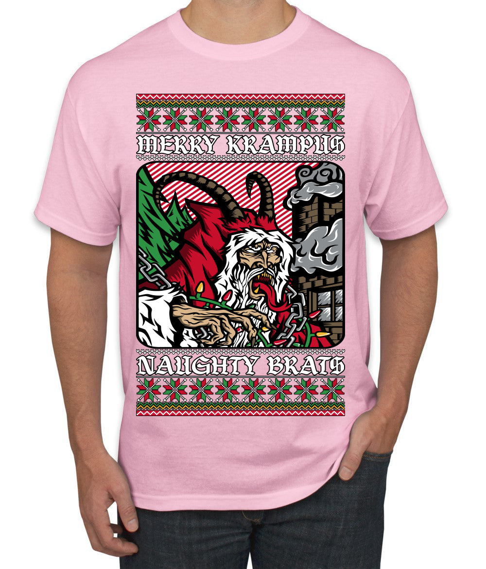 Merry Krampus Naughty Brats | Funny Ugly Christmas Sweater Men's T-Shirt