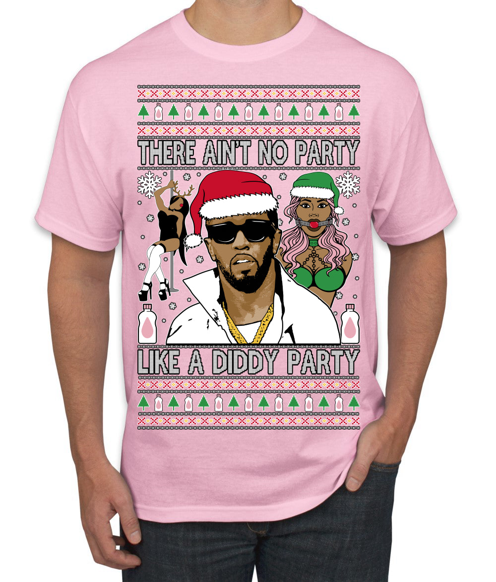 There Ain't No Party Like a Diddy Party Viral Music Meme Ugly Christmas Sweater Men's T-Shirt