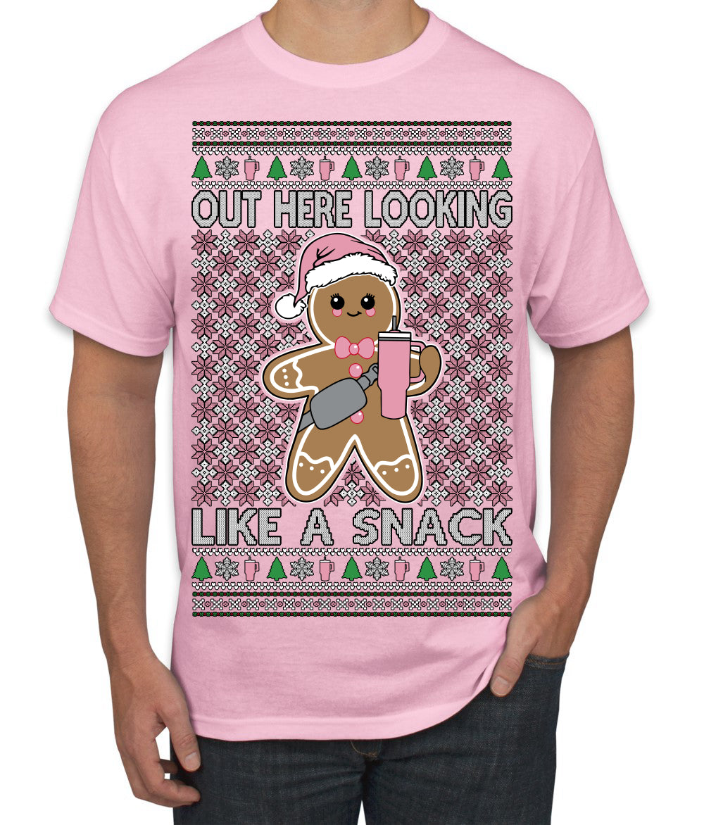 Out Here Looking Like a Snack Cute Xmas Cookie Ugly Christmas Sweater Men's T-Shirt
