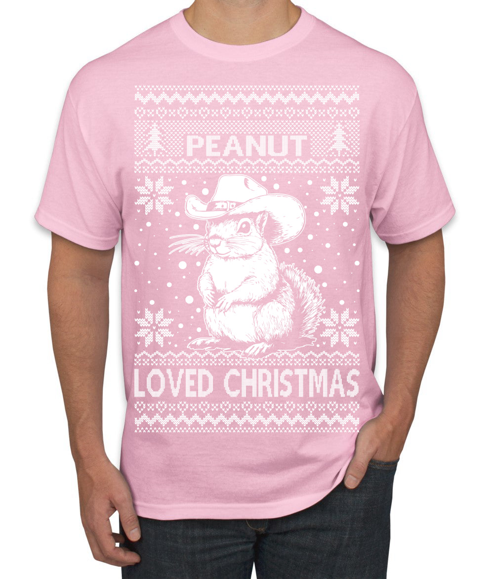 Peanut Loved Christmas RIP Funny Viral Squirrel Meme Ugly Christmas Sweater Men's T-Shirt