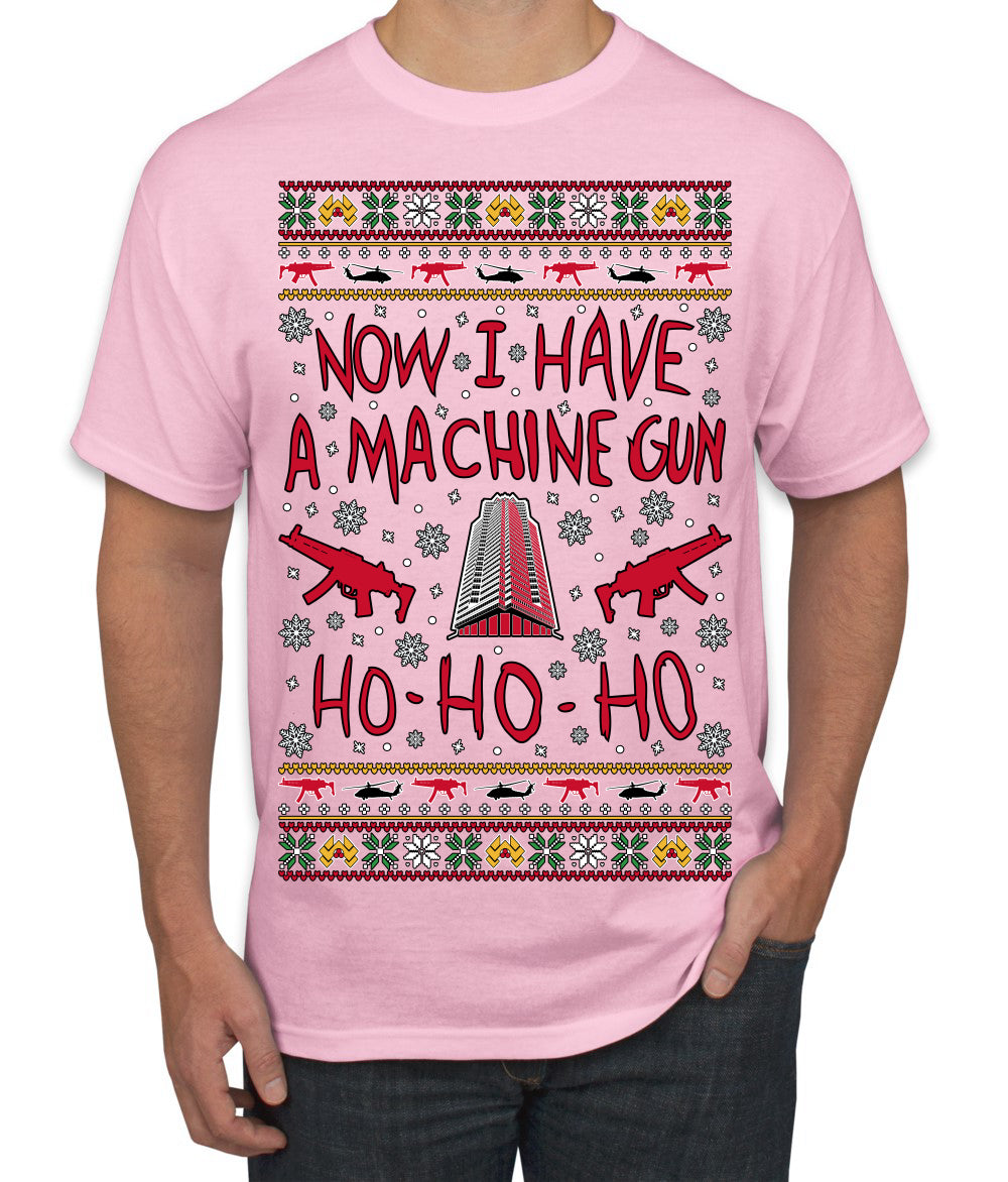 Now I Have a Machine Gun Ho Ho Ho Nakatomi Die Hard McClane Classic 80s Xmas Movie Ugly Christmas Sweater Men's T-Shirt
