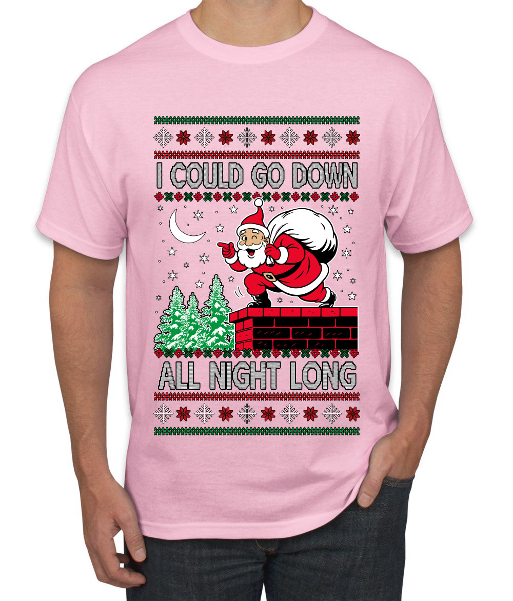 I Could Go Down All Night Long, Ugly Christmas Sweater Men's T-Shirt