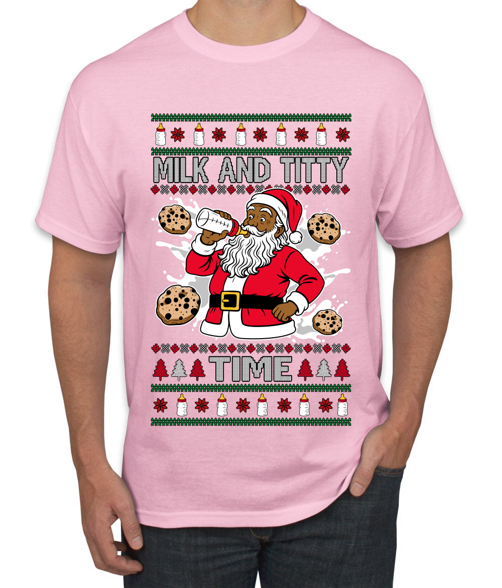 Milk And Titty Time Christmas Sweater, Ugly Christmas Sweater Men's T-Shirt