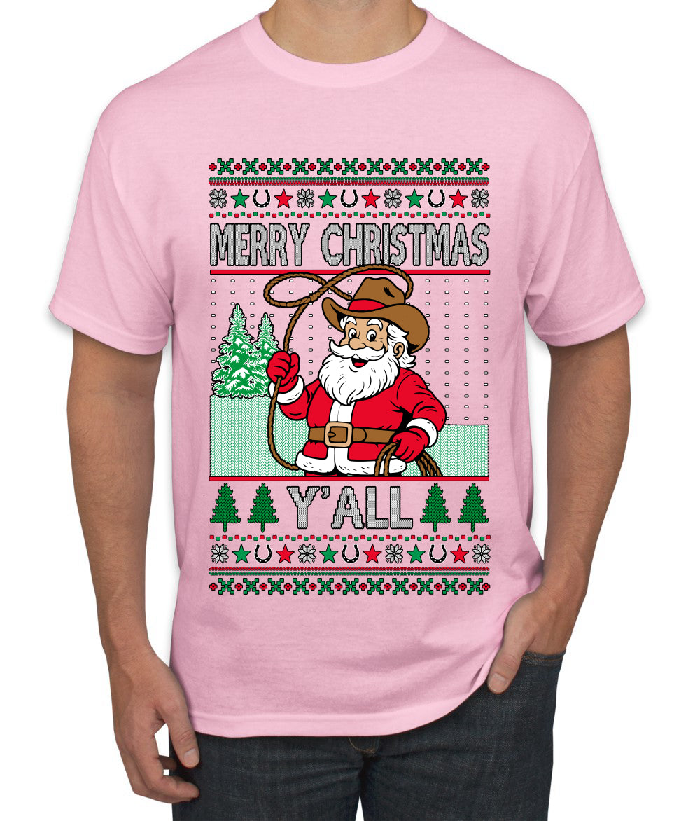 Merry Christmas Y'all Christmas Sweater, Ugly Christmas Sweater Men's T-Shirt