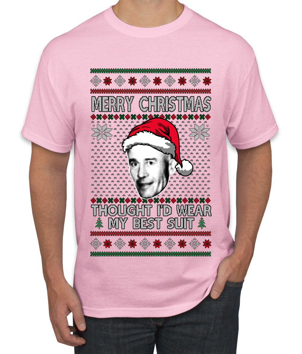 Thought I'd Wear My Best Suit Ed Gein, Ugly Christmas Sweater Men's T-Shirt