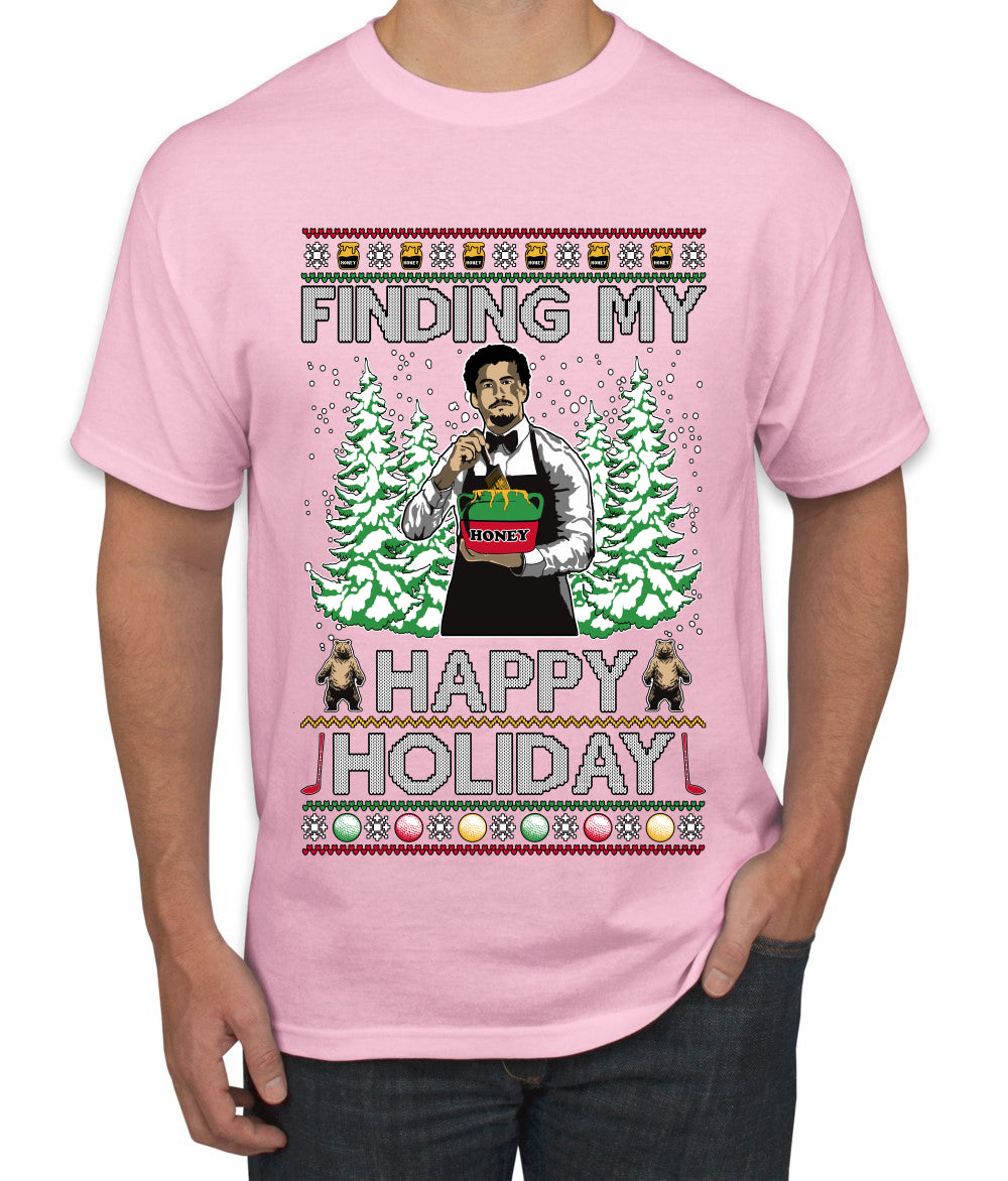 Finding My Happy Holiday, Ugly Christmas Sweater Men's T-Shirt