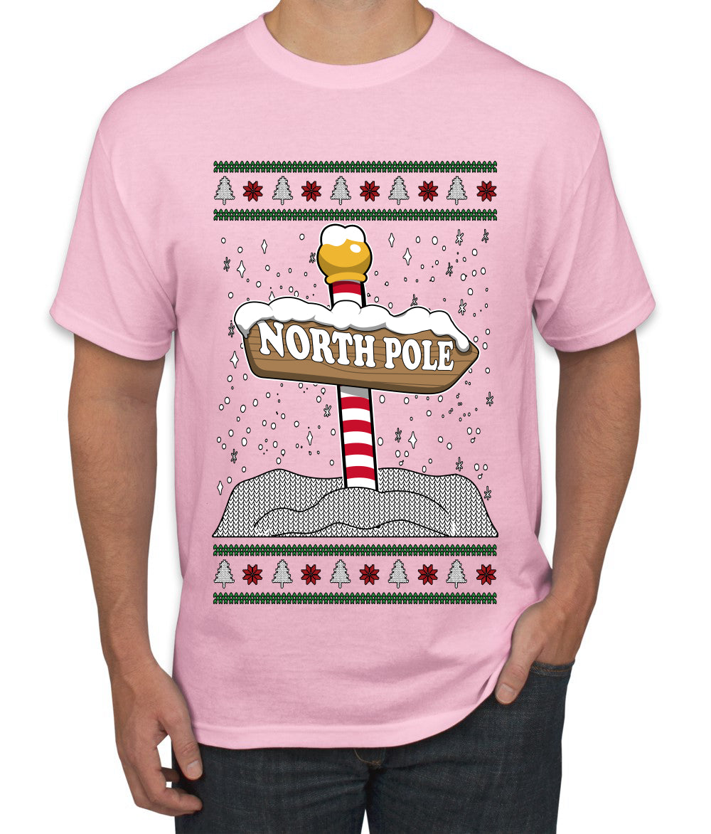 North Pole, Ugly Christmas Sweater Unisex Men's T-Shirt
