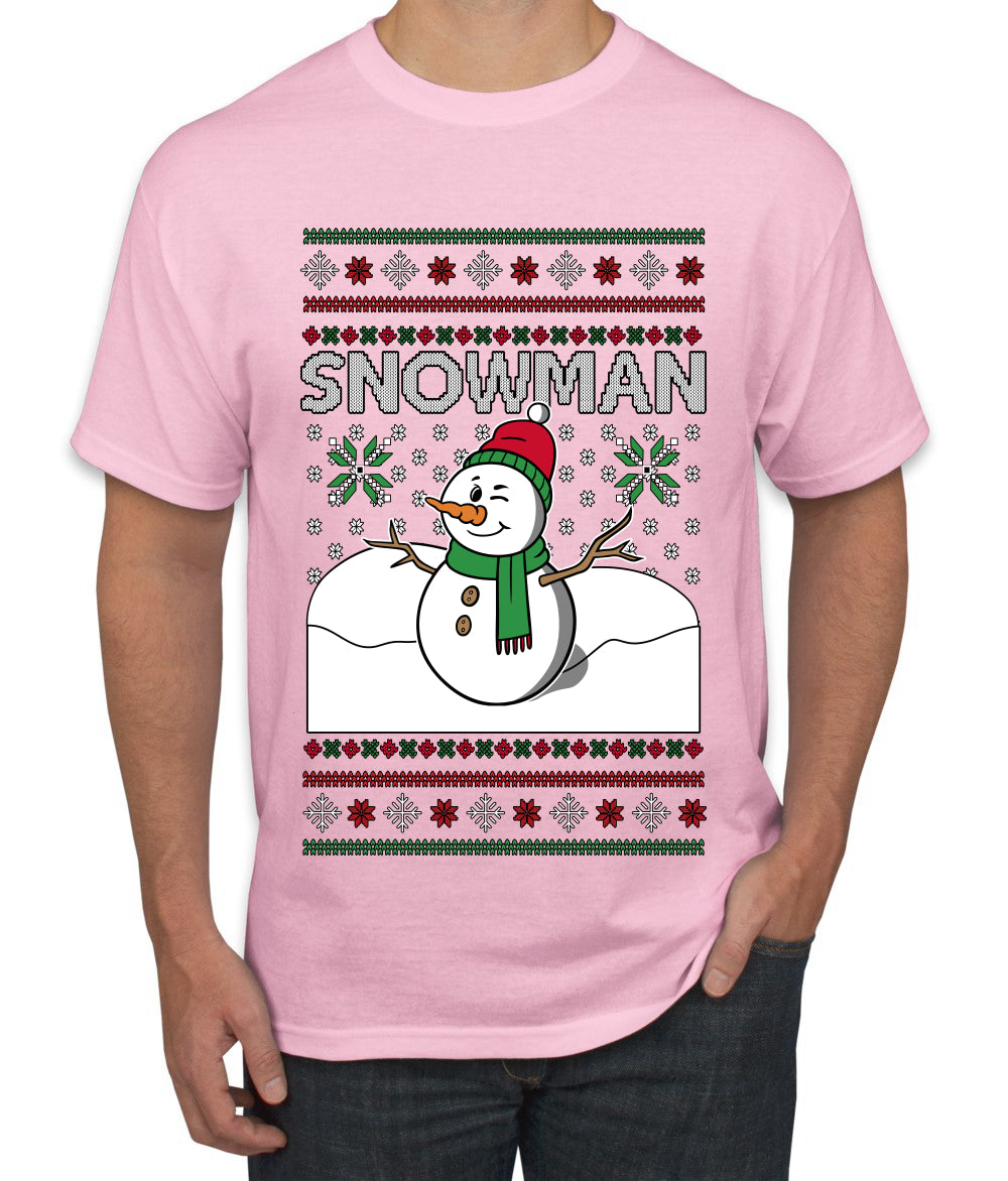 Snowman, Ugly Christmas Sweater Unisex Men's T-Shirt