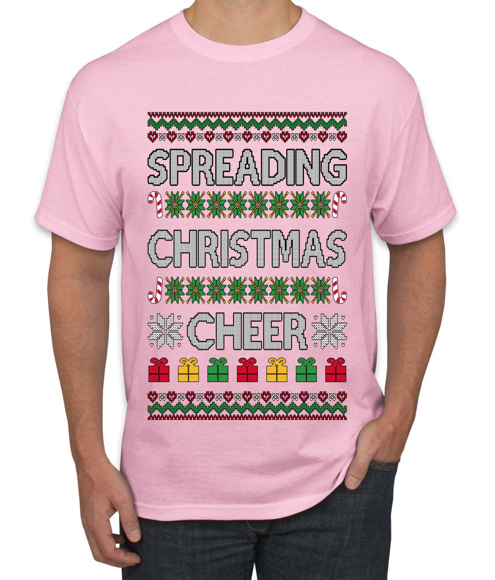 Spreading Christmas Cheer, Ugly Christmas Sweater Unisex Men's T-Shirt